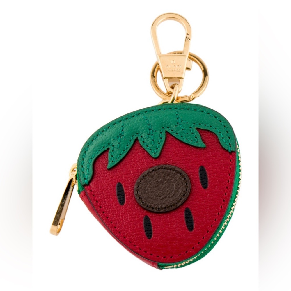 Gucci Red and Green Strawberry Keychain